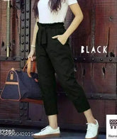 Cotton Lycra solid net women's trousers, classy and ravishing, size 26-36 for a perfect fit